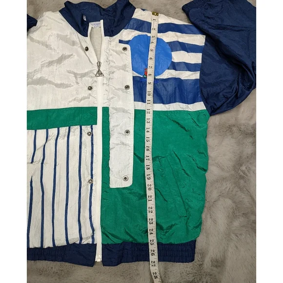 Vintage 80's Le Coq Sportif Full Zip Windbreaker L - Picture 5 of 5